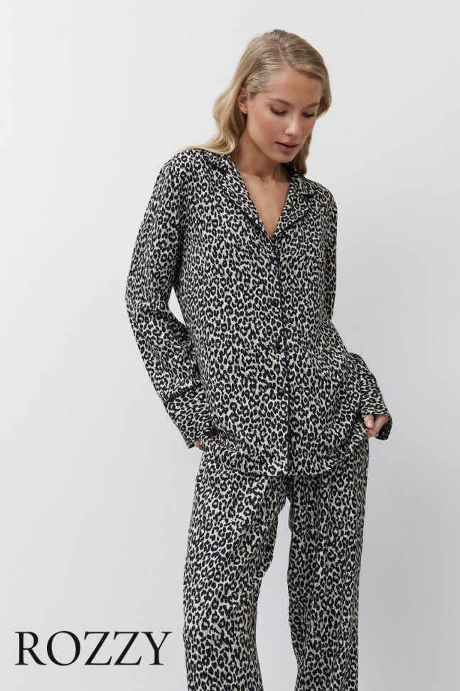 Пижама вискозная Aruelle Leona леопардовый