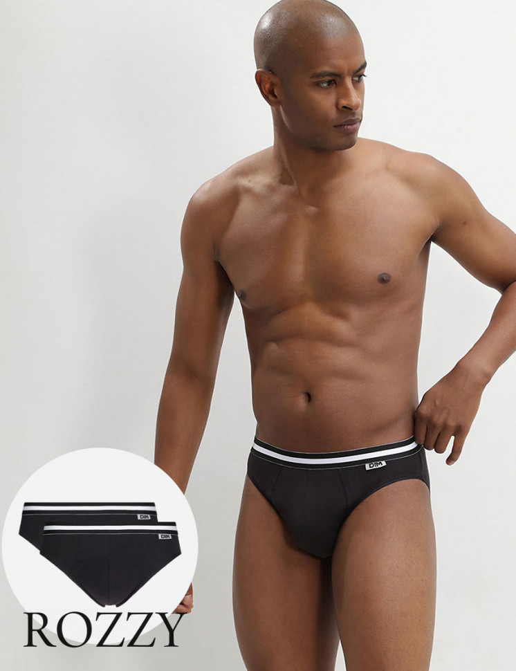 Трусы слипы мужские DIM 6577/2 черный/черный (уп.2шт.)