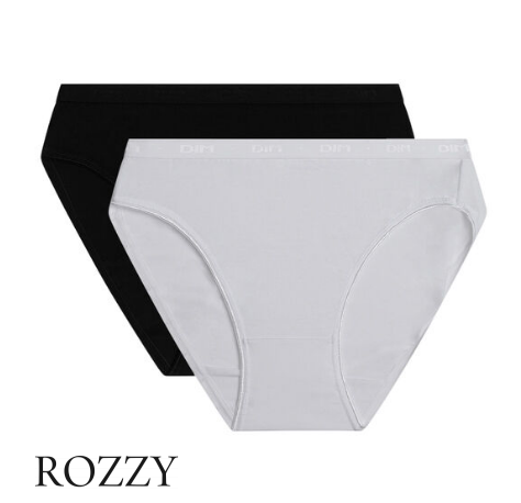 Трусы слипы хлопковые DIM Coton Bio 4D97 черный/белый (уп.2шт.) 