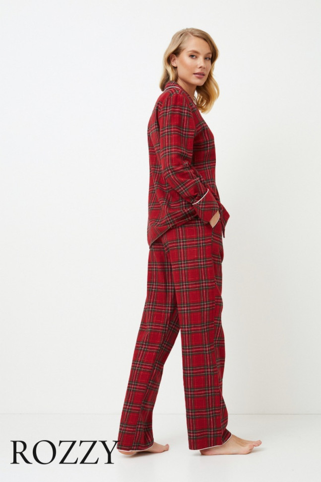 Пижама фланелевая Aruelle Holly бургундское вино
