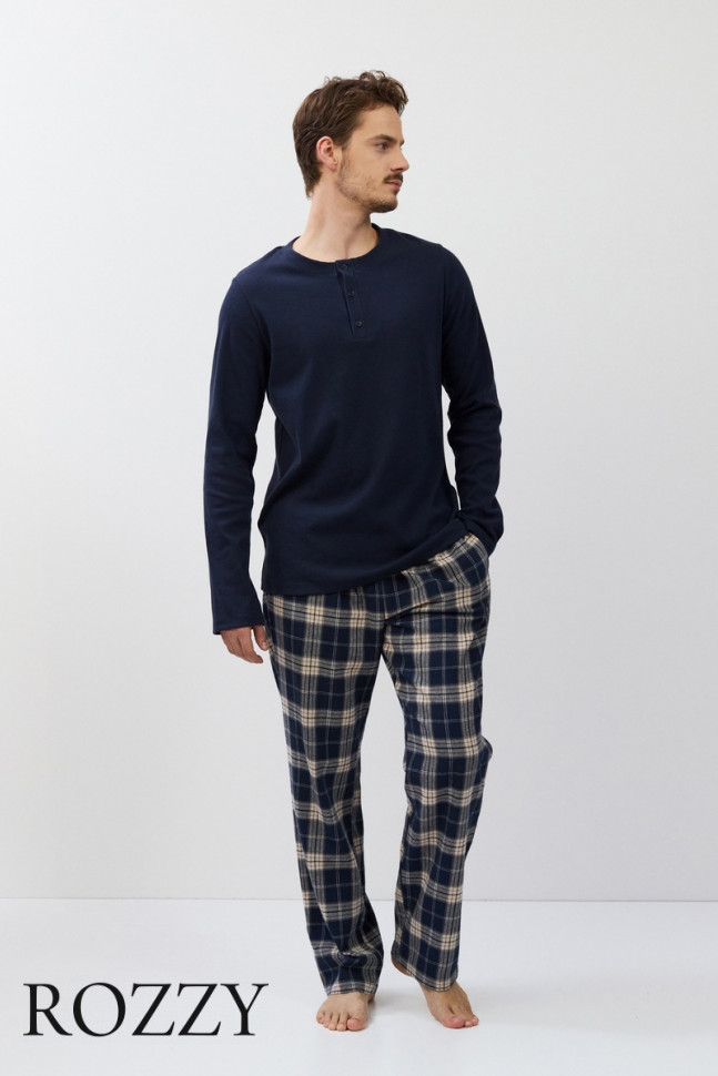 Пижама мужская Aruelle Luc темно-синий/бежевый