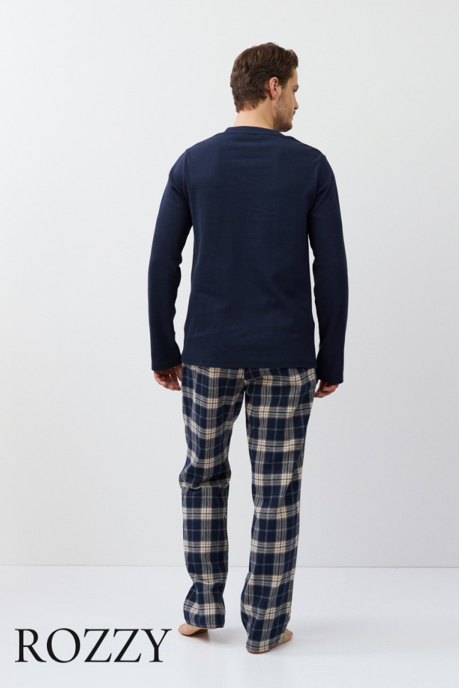 Пижама мужская Aruelle Luc темно-синий/бежевый