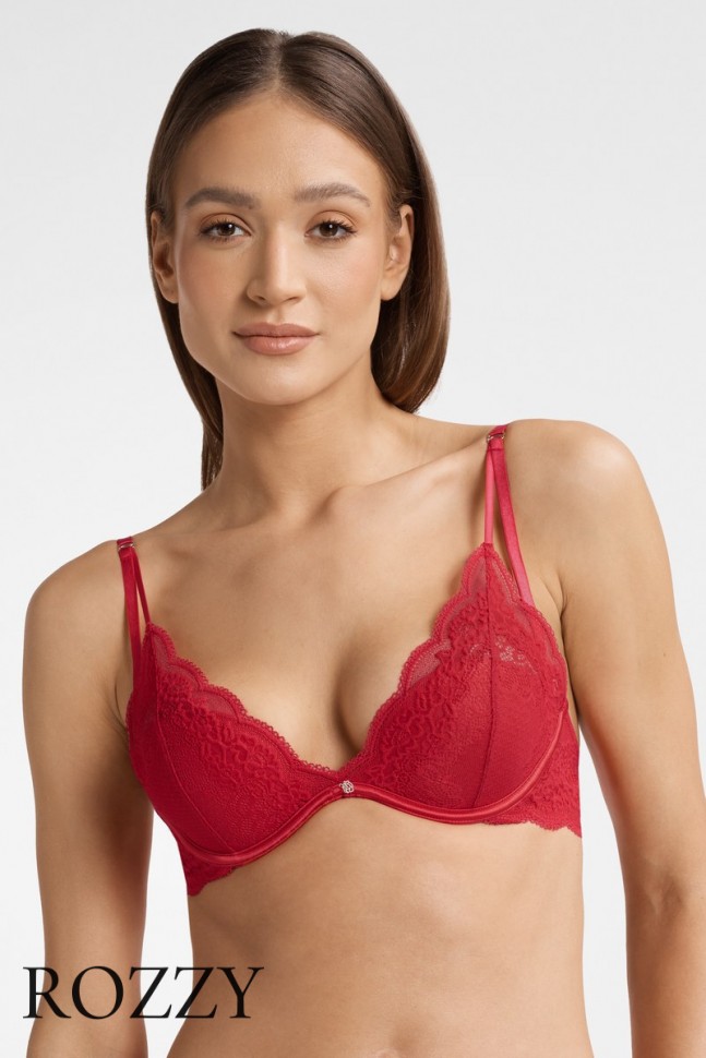 Бюстгальтер планж пуш-ап Esotiq Trixie 40149 красный