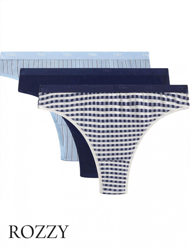 Трусы стринги хлопковые DIM Les Pockets Cotton 4C19 классика (уп.3шт.)