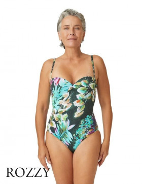 Купальник слитный Naturana 73430 мох/аква/морской Ф