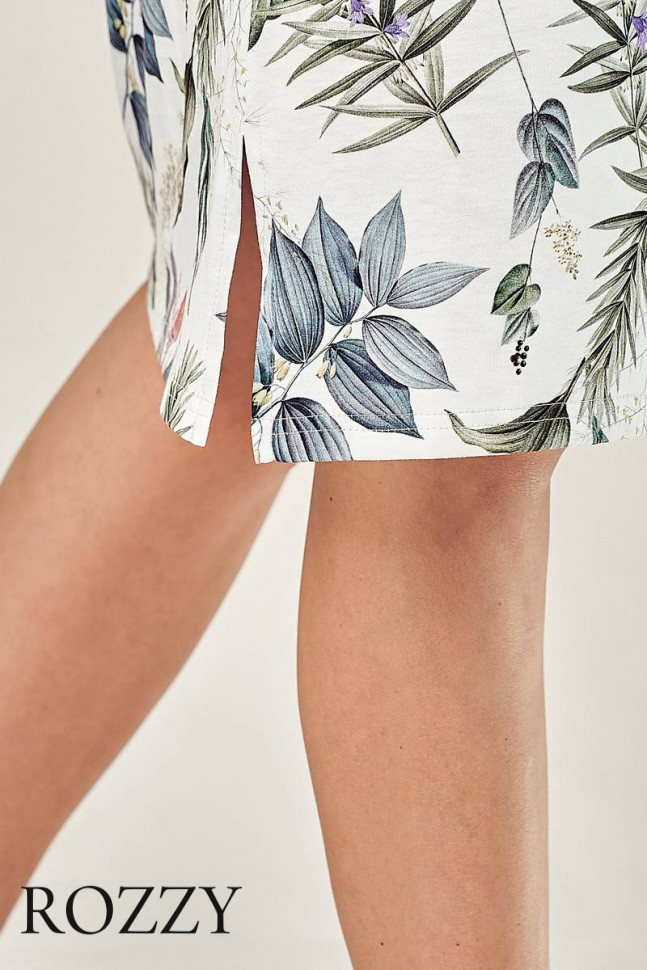 Сорочка хлопковая Taro Ariana Maxi 2981/3015 белый/мультиколор