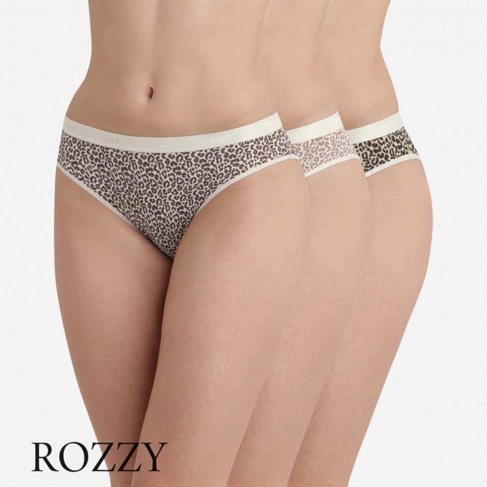 Трусы слипы хлопковые DIM Les Pockets Cotton 4C17 кошачий шик (уп.3шт.)