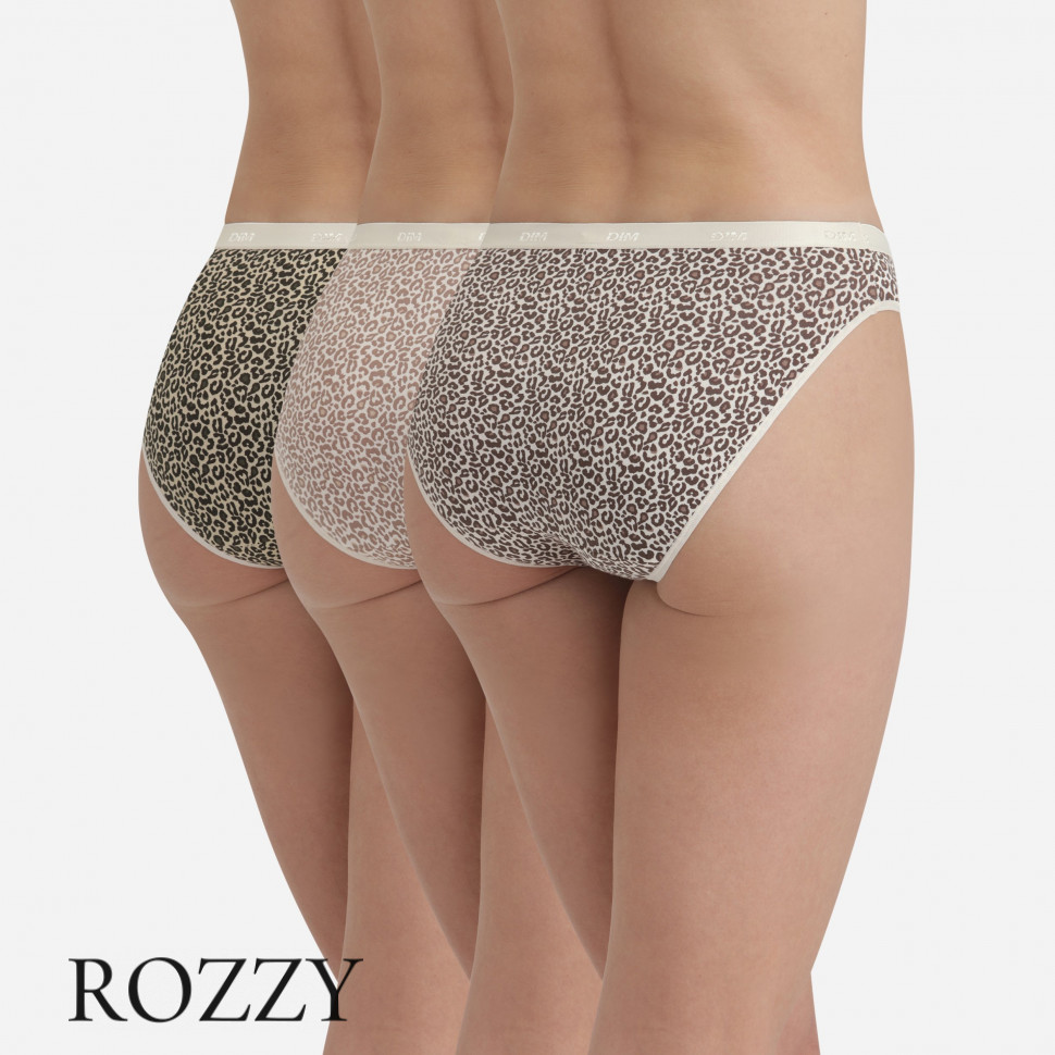 Трусы слипы хлопковые DIM Les Pockets Cotton 4C17 кошачий шик (уп.3шт.)