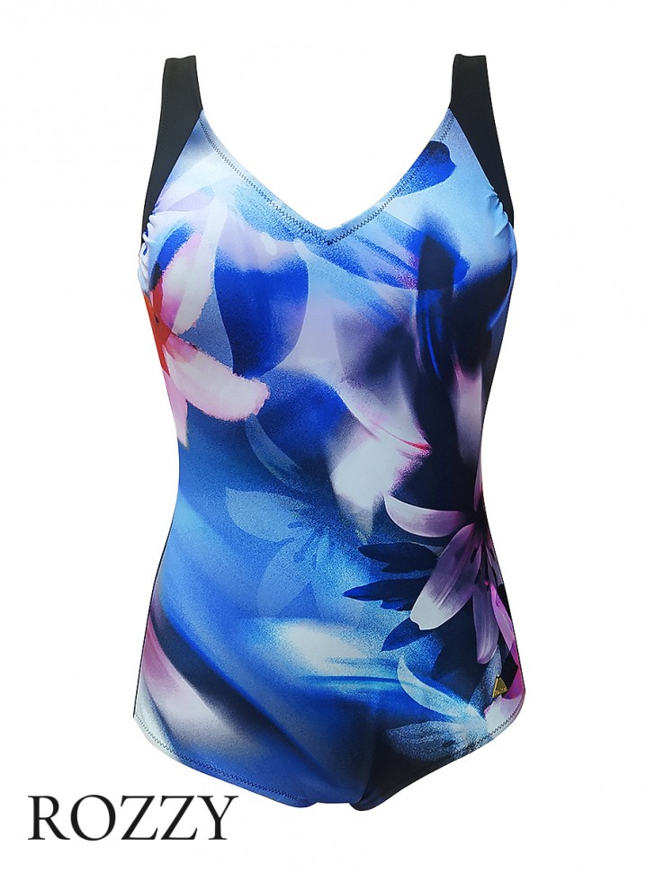 Купальник слитный Felina 5203291 черный/цветы Ф