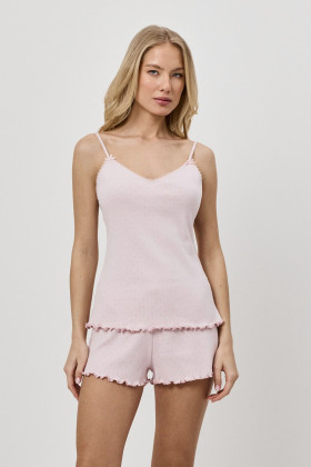 Пижама хлопковая с шортами Aruelle Carys светло-розовый