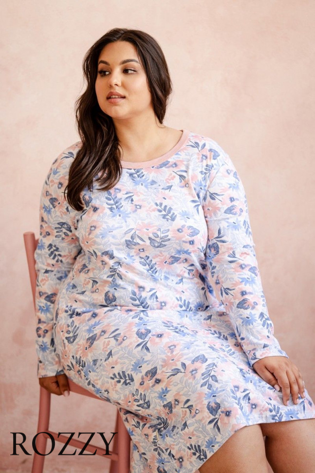 Сорочка хлопковая Taro Ginny Maxi 3238/3261 голубой