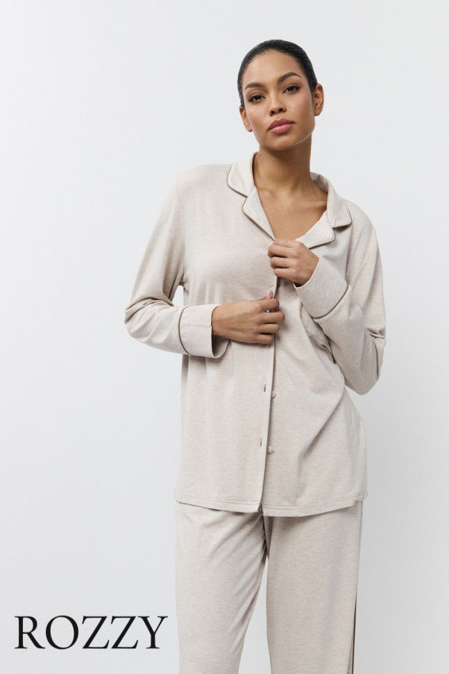 Пижама вискозная Aruelle Karine светло-бежевый