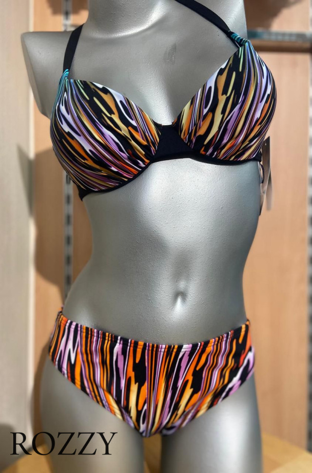 Бюстгальтер купальный Naturana 77127 черный/разноцветный К