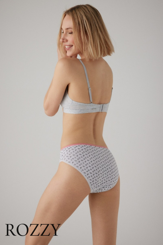 Трусы слипы хлопковые Ysabel Mora 19435 светло-серый/розовый (уп.2шт.)