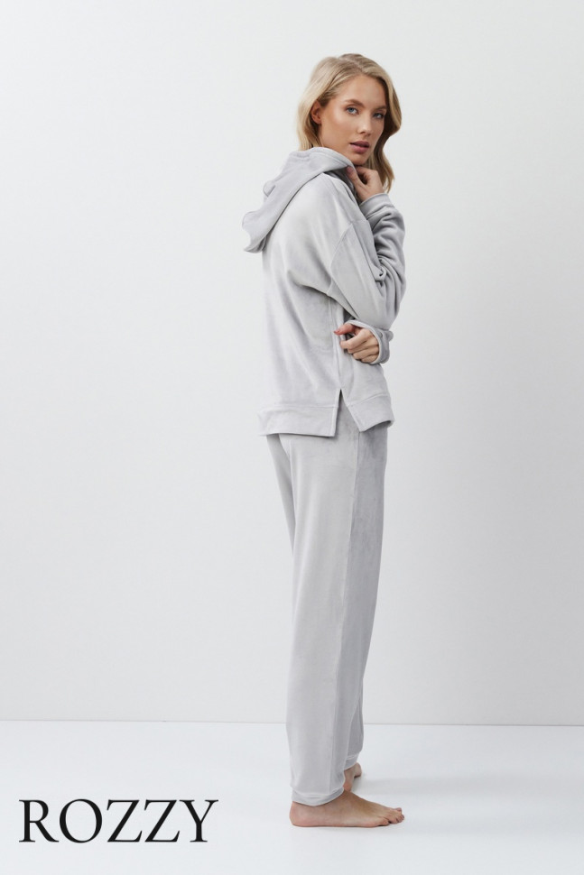 Костюм домашний велюровый Aruelle Geneva Set светло-серый