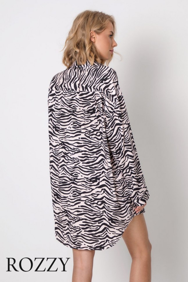 Сорочка вискозная Aruelle Aisha розовый/черный