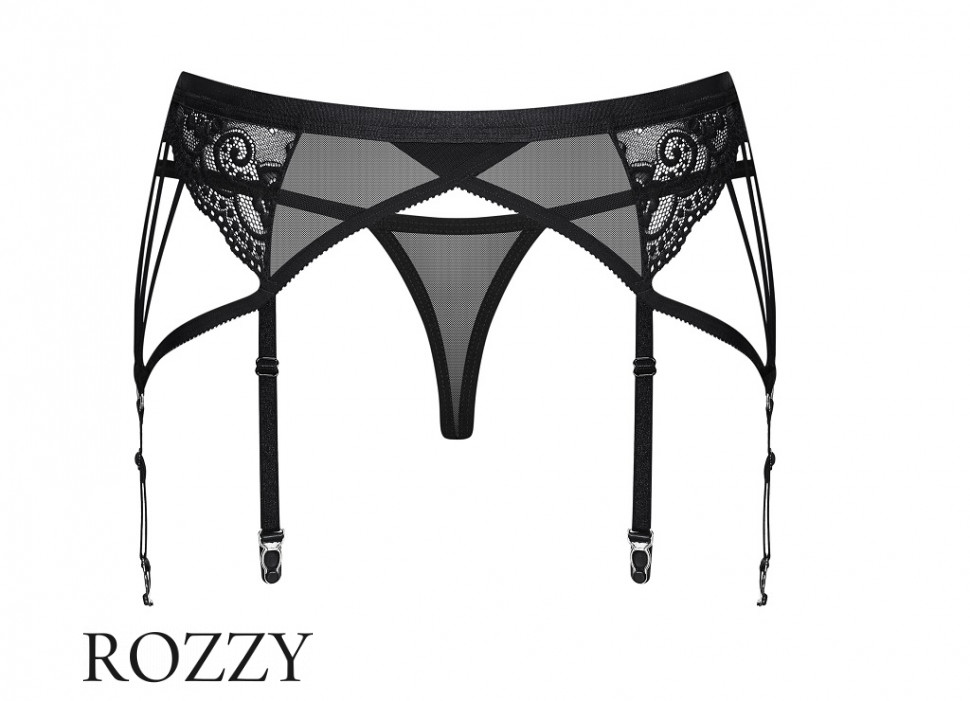 Пояс для чулок + стринги Obsessive Garter Belt-1 854 черный