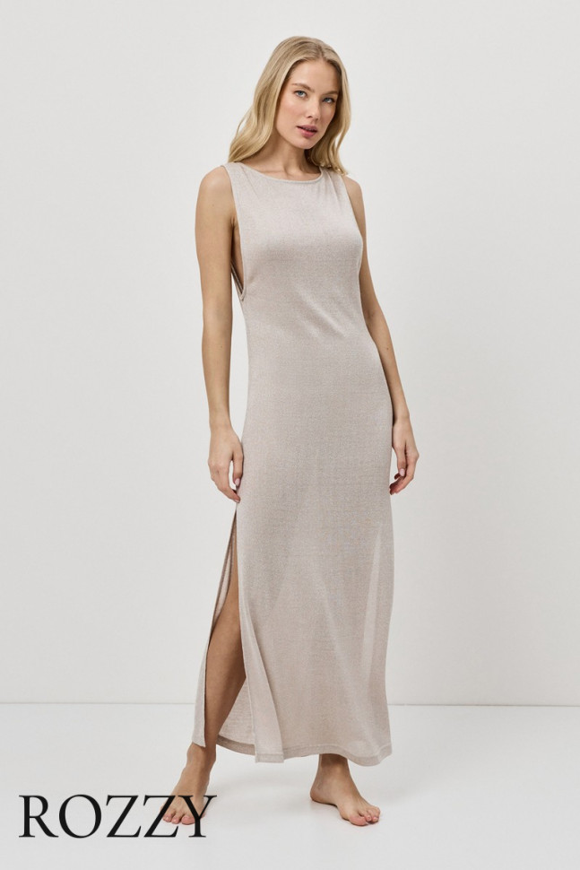 Платье домашнее вискозное Aruelle Glow свутло-бежевый