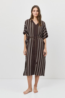 Платье домашнее вискозное Aruelle Cedar шоколадный/молочный