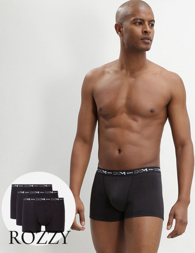 Трусы шорты мужские DIM 6596/3 черный (уп.3шт.)