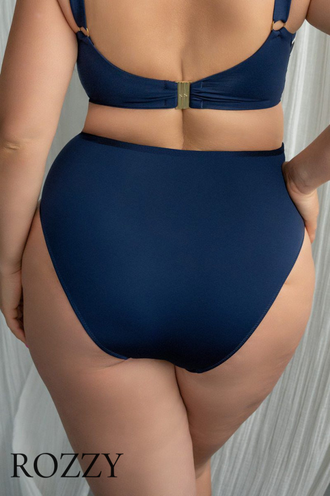 Трусы купальные классика Kris Line Santorini темно-синий/белый