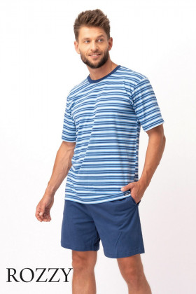 Пижама мужская Key MNS 364 голубой/темно-синий