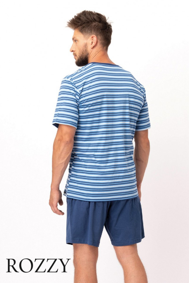 Пижама мужская Key MNS 364 голубой/темно-синий