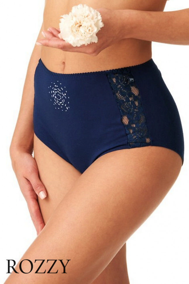 Трусы макси хлопковые Key LPF 911 синий (уп.2 шт.)