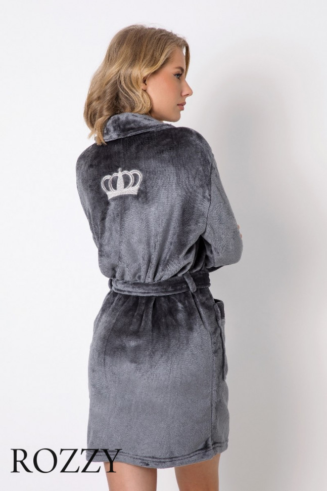 Халат флисовый Aruelle Eve Dark Grey серый