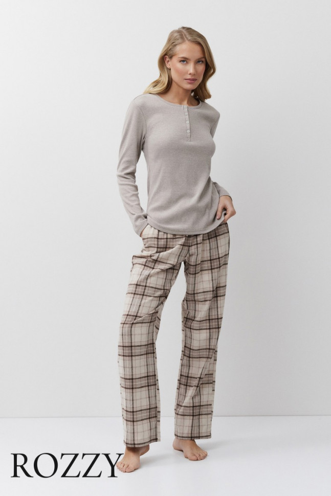 Пижама фланелевая Aruelle Martina бежевый