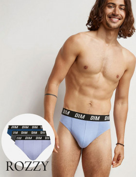 Трусы слипы мужские DIM 0DA9/3 темно-синий/синий/серый (уп.3шт.)