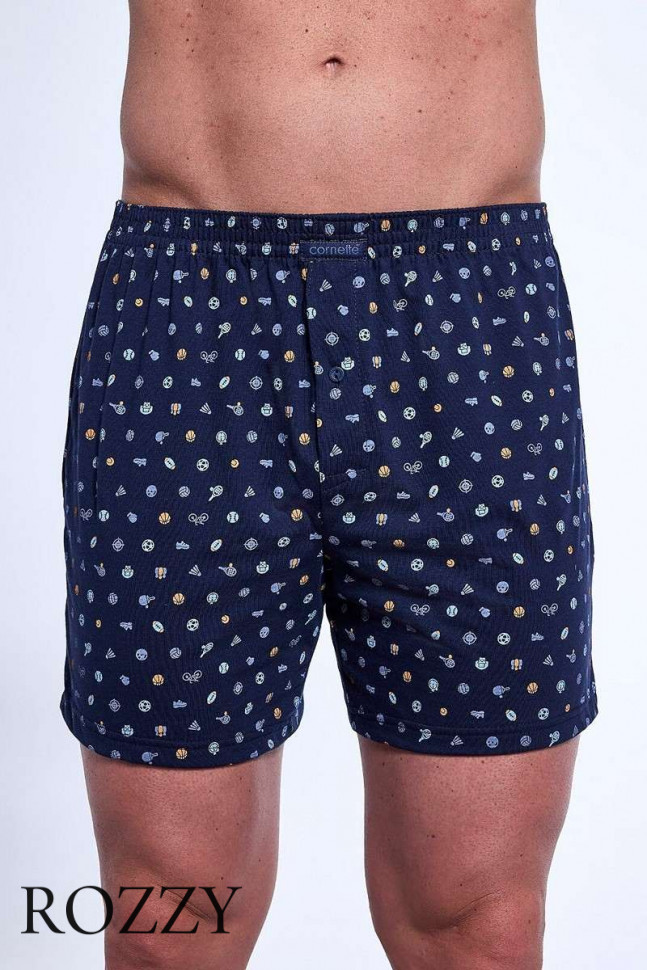 Трусы боксеры мужские Cornette 002/008-20 темно-синий/голубой