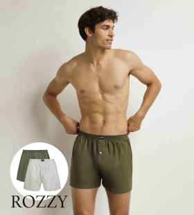 Трусы боксеры мужские DIM 0DXY ретро полоски/зеленый (уп.2шт.)