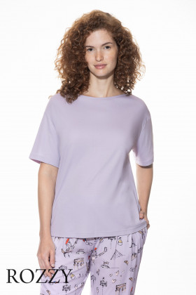 Футболка домашняя хлопковая Mey Fine Elegance 1210065 серо-сиреневый