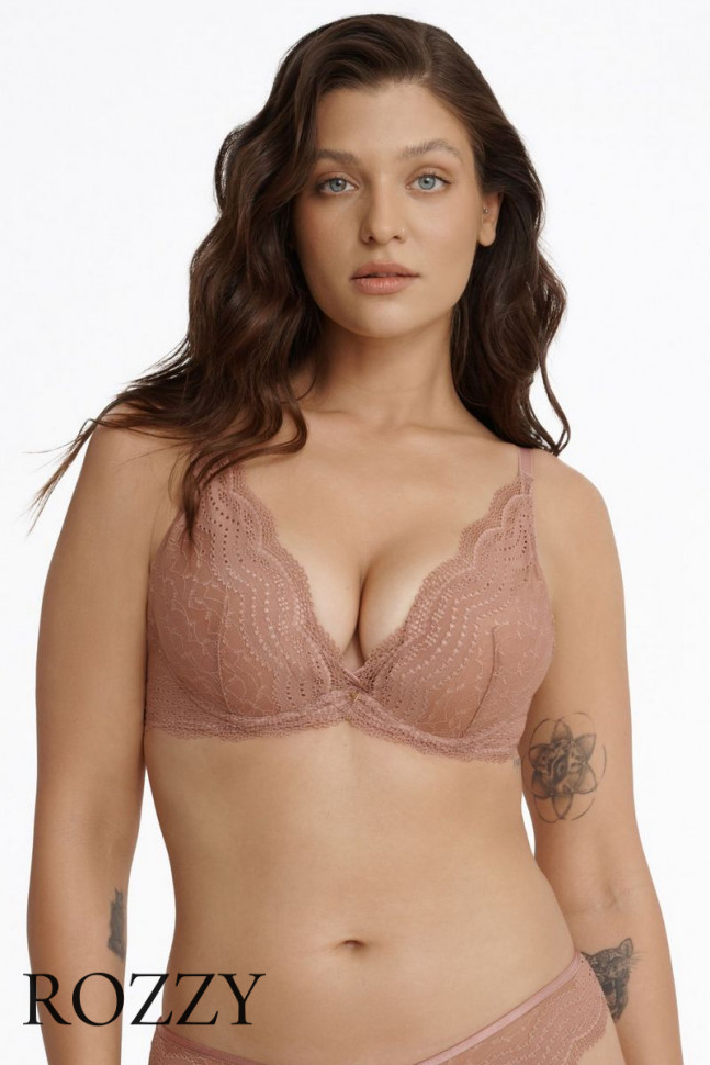 Бюстгальтер планж пуш-ап Esotiq Katherine 40523 миндальный