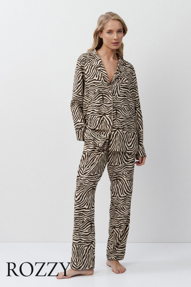 Пижама вискозная Aruelle Elise светло-бежевый/капучино