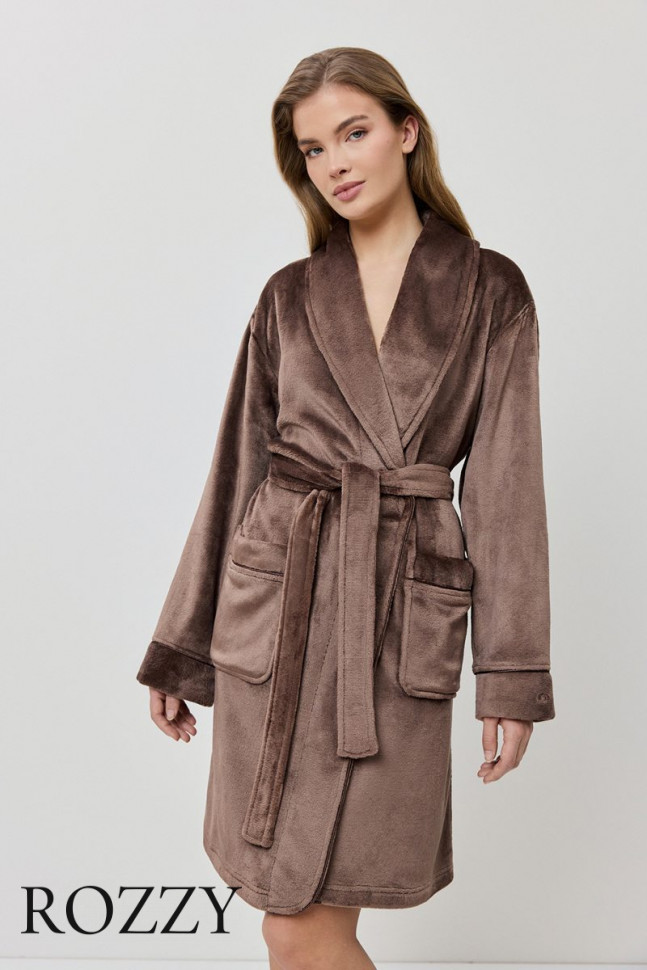 Халат флисовый Aruelle Eva Brown шоколадный