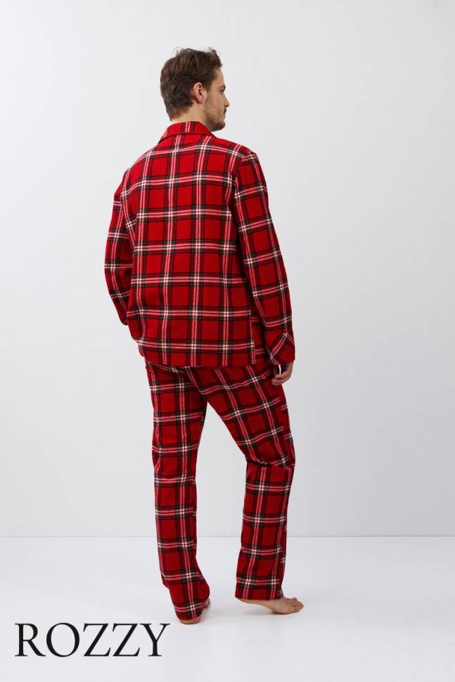 Пижама мужская фланелевая Aruelle Benny красный