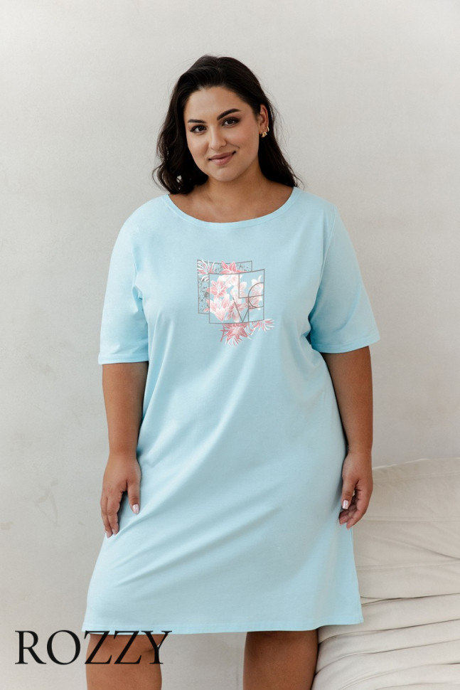 Сорочка хлопковая Taro Isla Maxi 3327/3364/3365 лазурный