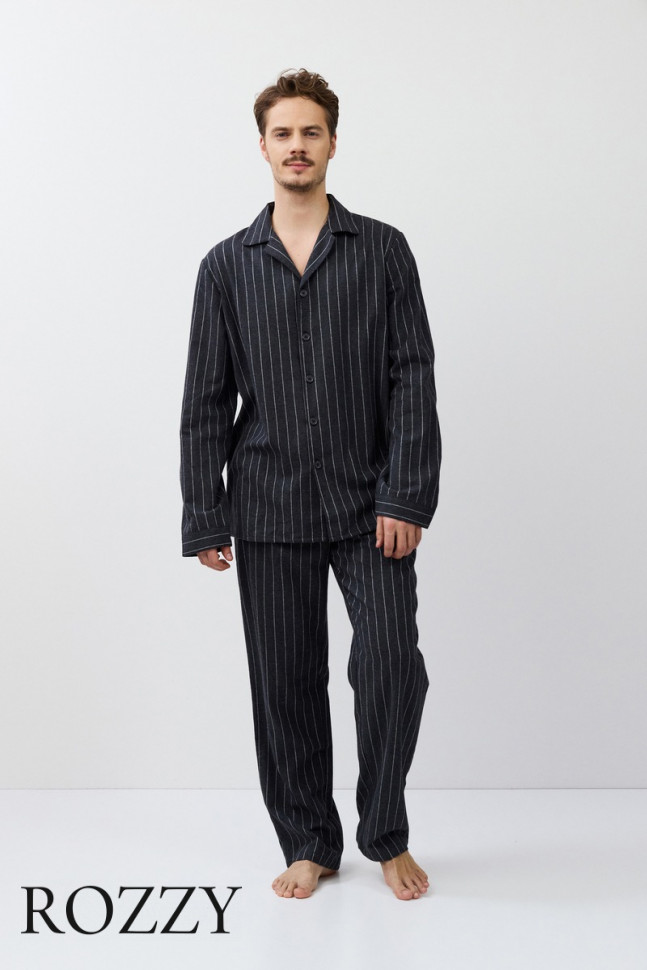 Пижама мужская фланелевая Aruelle Caleb графитовый