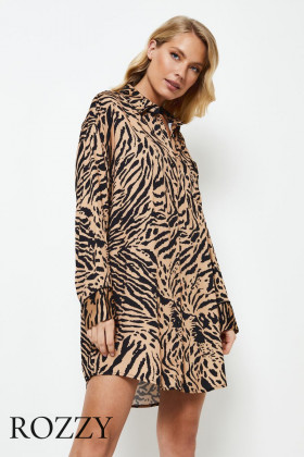 Сорочка вискозная Aruelle Shani черный/латте