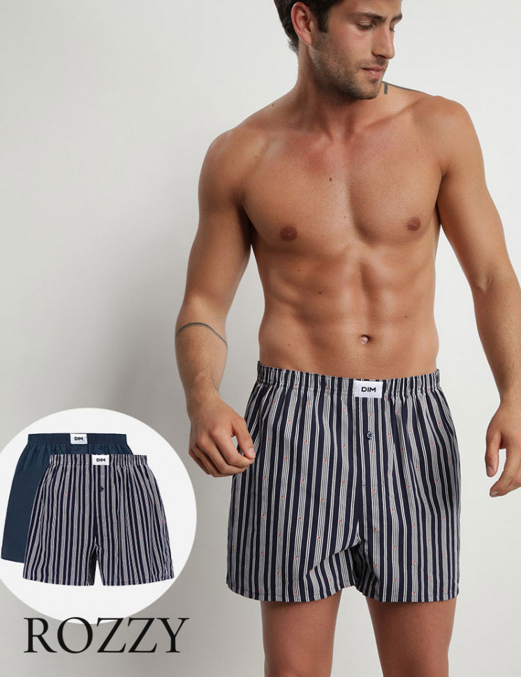 Трусы боксеры мужские DIM 0ARM полоски/индиго (уп.2шт.)
