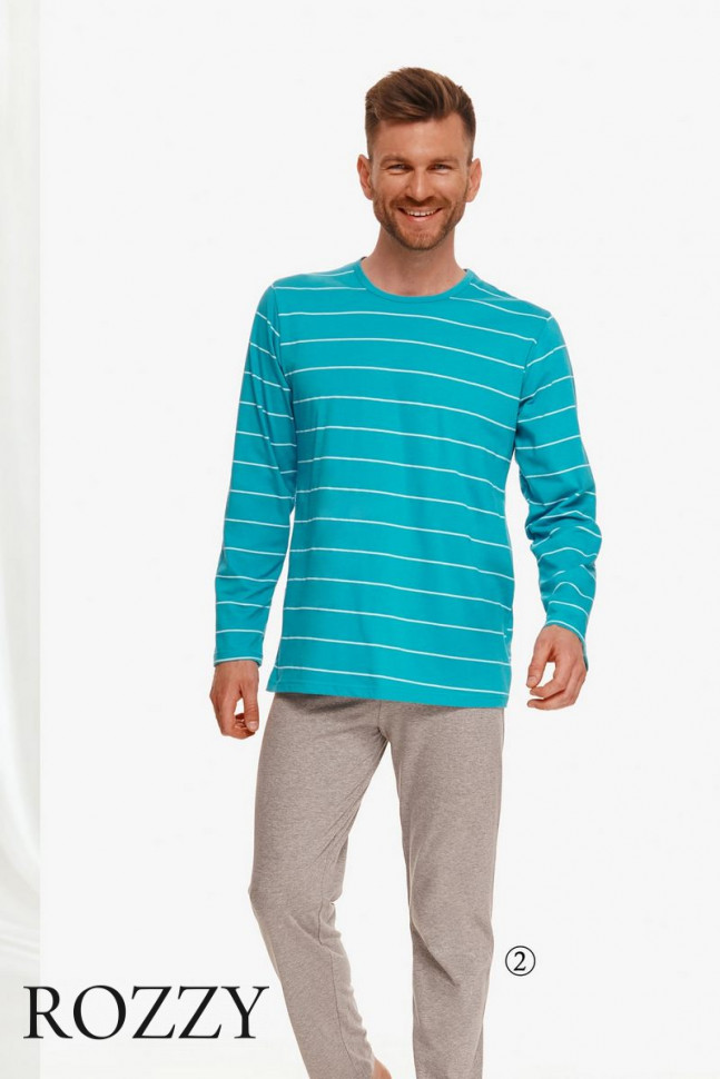 Пижама мужская Taro Harry 2639/2640 бирюзовый/серый