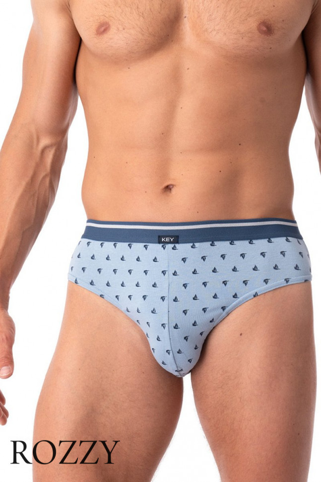 Трусы слипы мужские Key MPP 846 джинс/серо-голубой