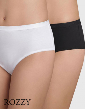 Трусы классика хлопковые DIM Coton Bio 4D98/3 черный/белый/белый (уп.3шт.)