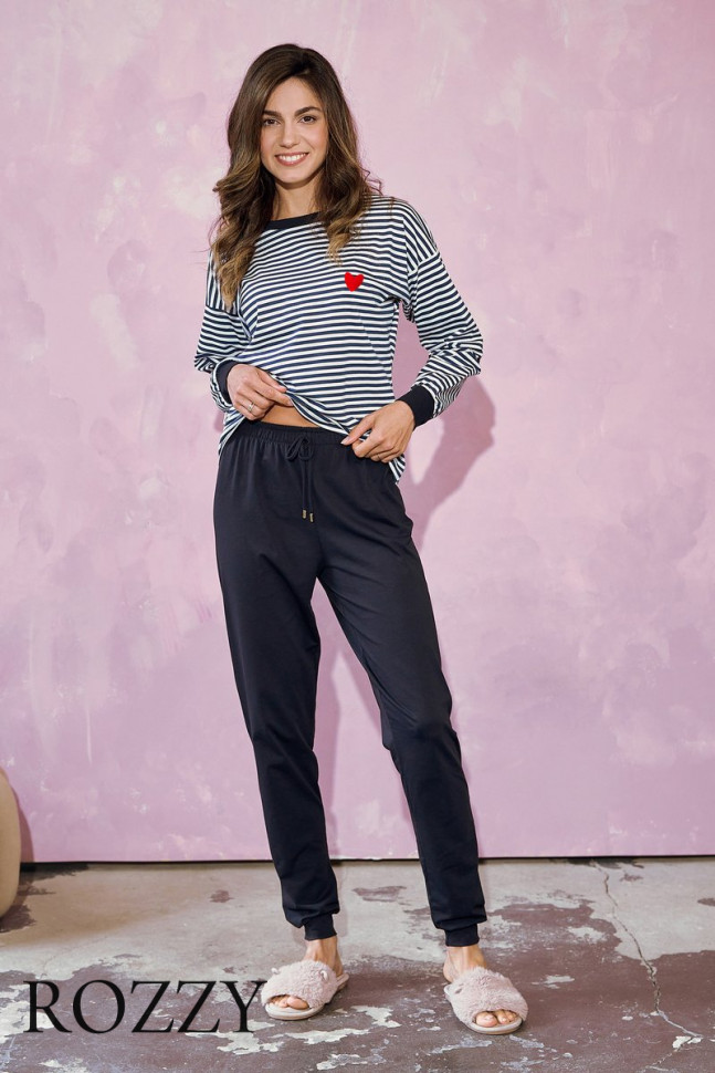 Пижама хлопковая Taro Trudy 3219 темно-синий/белый