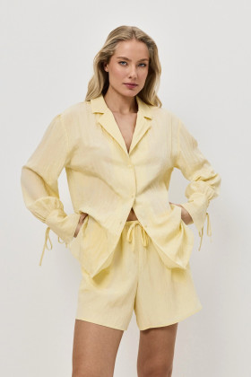 Костюм домашний вискозный с шортами Aruelle Solara Set желтый