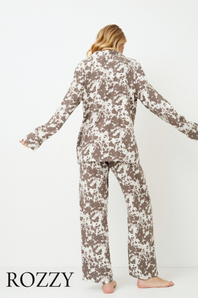 Пижама вискозная Aruelle Cinnamon латте/молочный