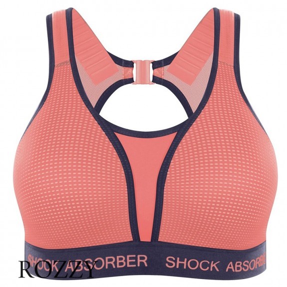 Бюстгальтер спортивный без косточек Shock Absorber S06S7 розовый цитрус/синий