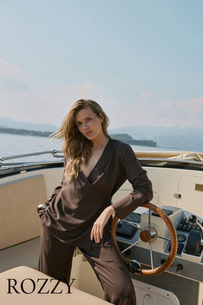 Костюм домашний вискозный Aruelle Clay Set шоколадный